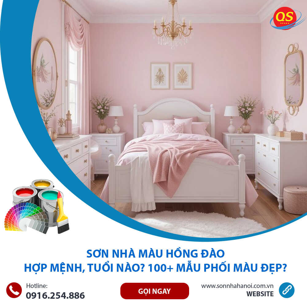 Sơn màu hồng đào cho phòng ngủ Sơn màu hồng đào cho phòng ngủ