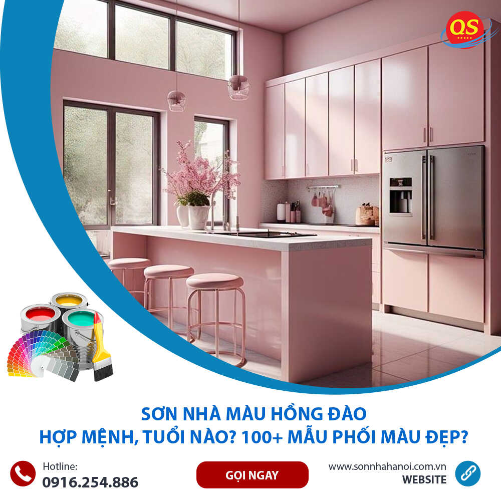 Sơn màu hồng đào cho nhà bếp Sơn màu hồng đào cho nhà bếp