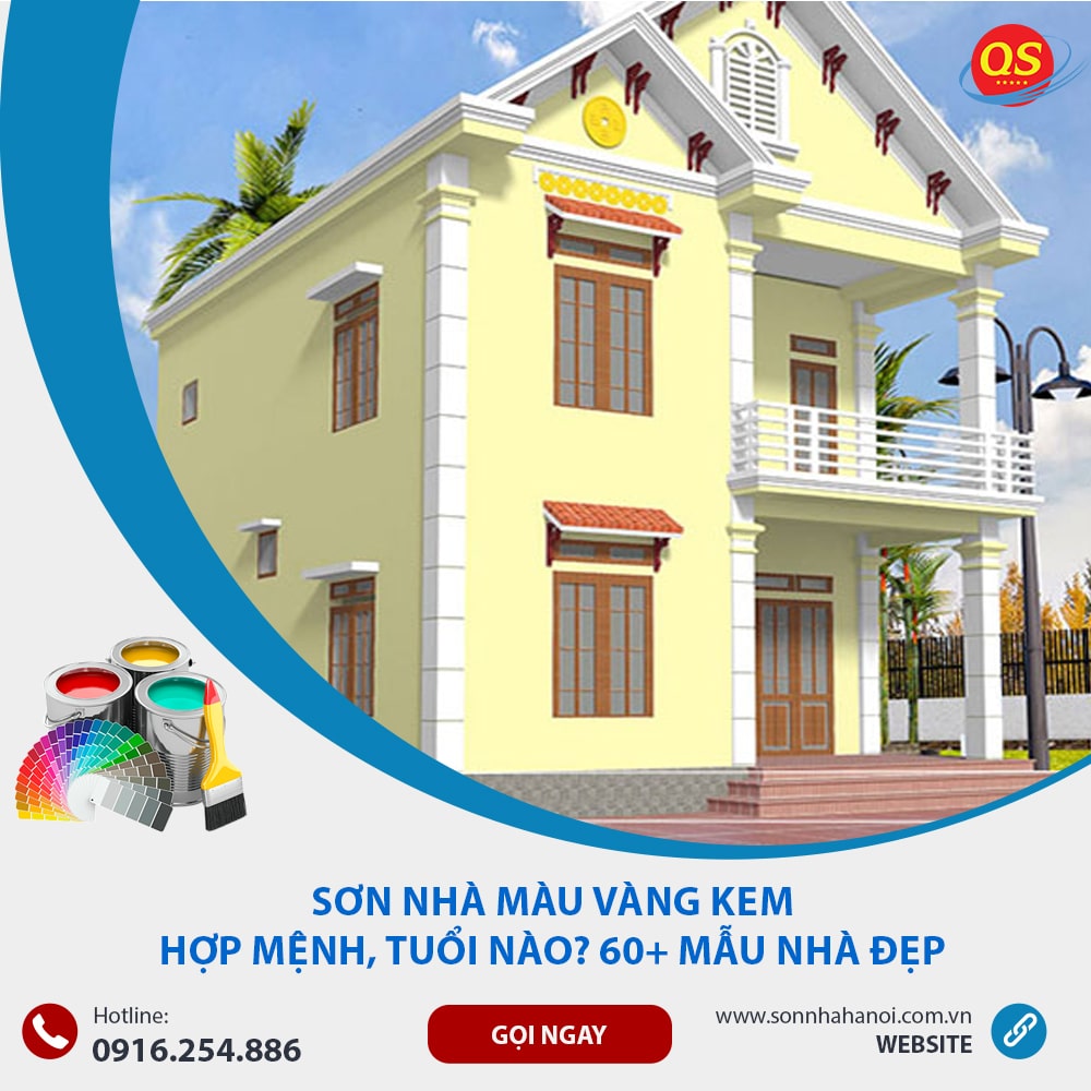 Phối màu vàng kem cho ngoại thất