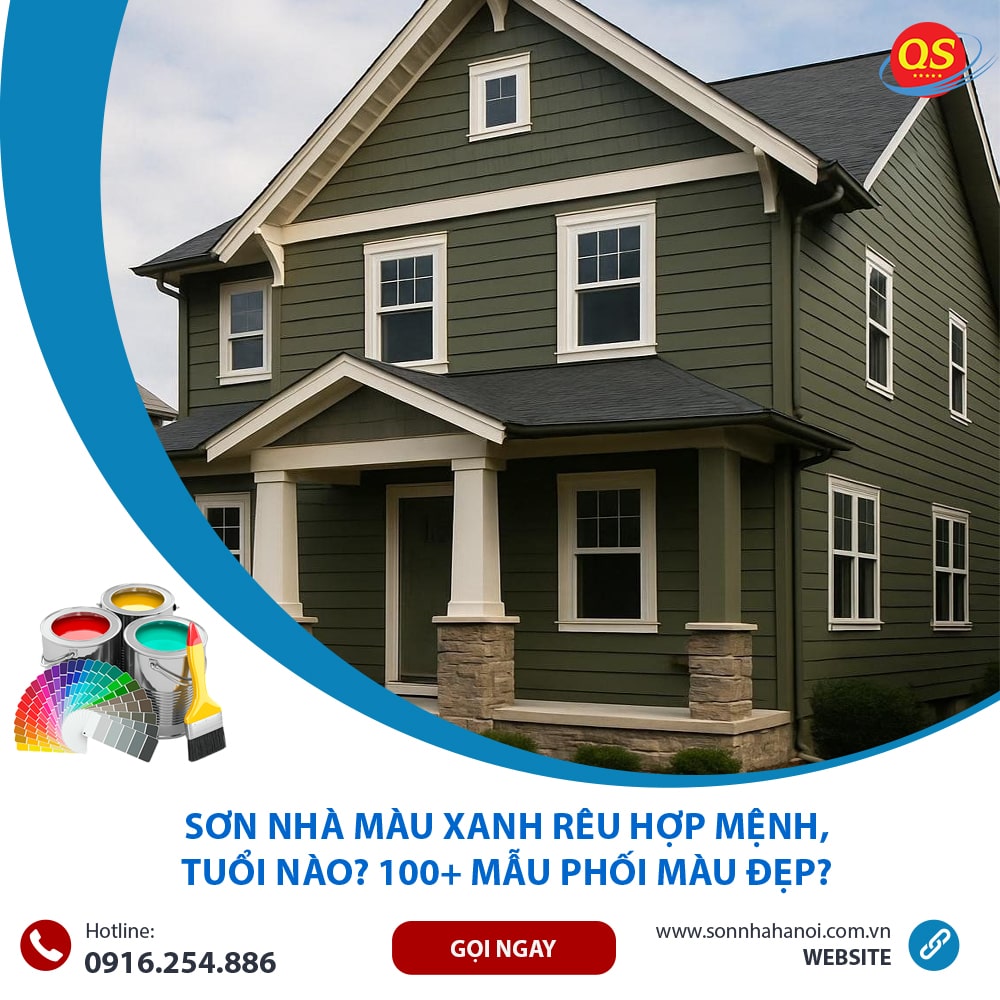 Sơn Nhà Màu Xanh rêu Hợp Mệnh, Tuổi Nào? 100+ Mẫu Phối Màu Đẹp?