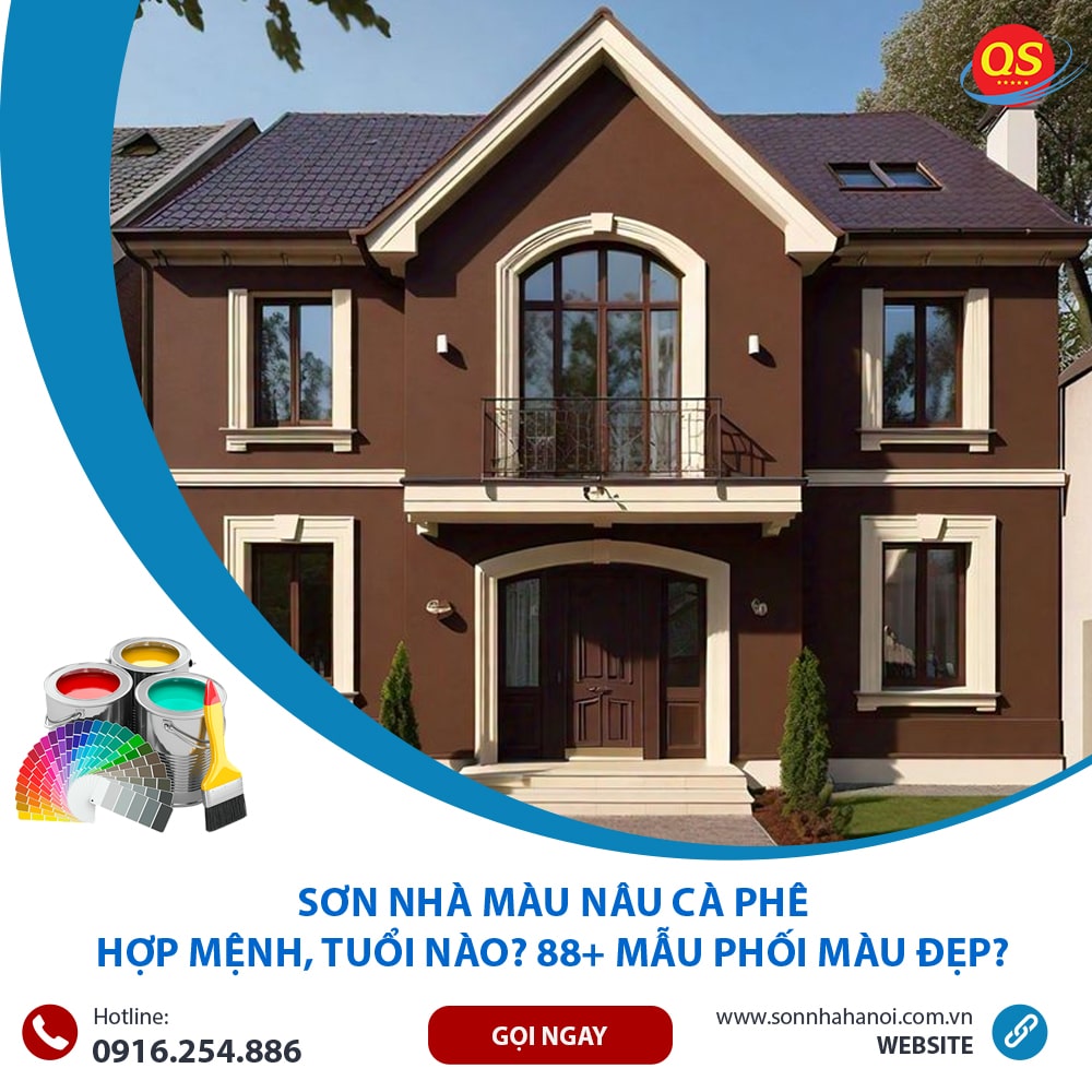 Sơn màu nâu cà phê cho mặt tiền nhà