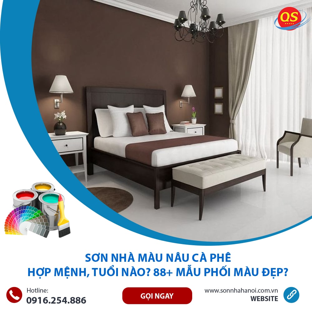 Sơn màu nâu cà phê cho phòng ngủ