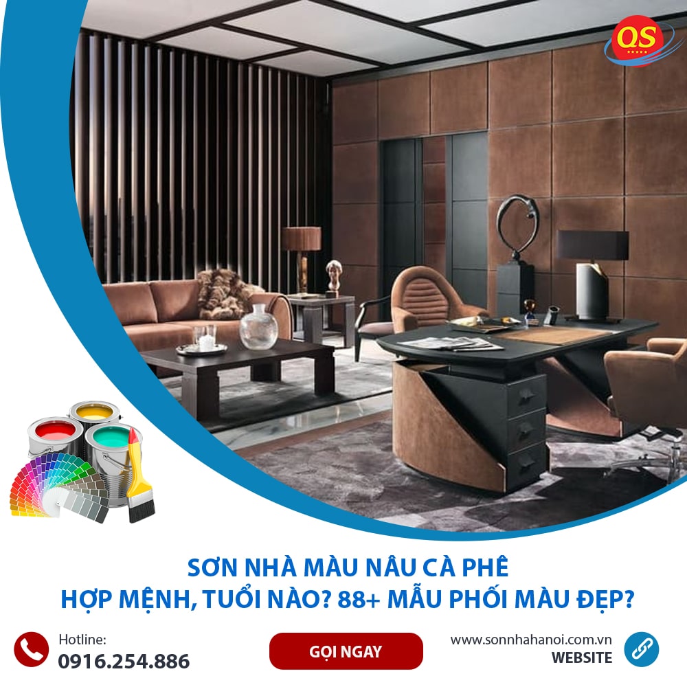 Sơn màu nâu cà phê cho phòng làm việc