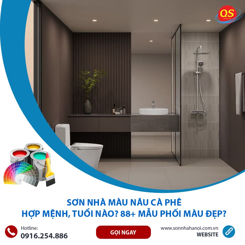 Sơn màu nâu cà phê cho phòng tắm