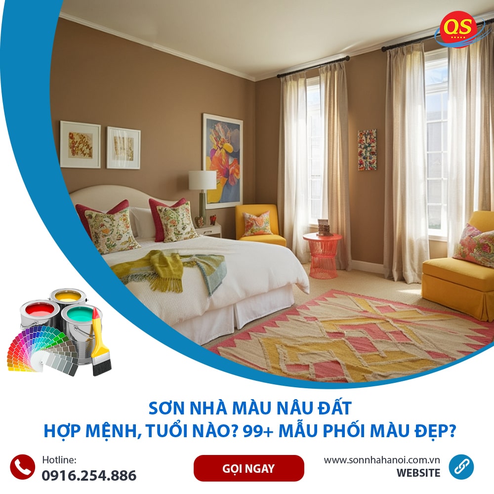 Phối màu sơn nhà màu nâu đất chủ đạo Phối màu sơn nhà màu nâu đất chủ đạo