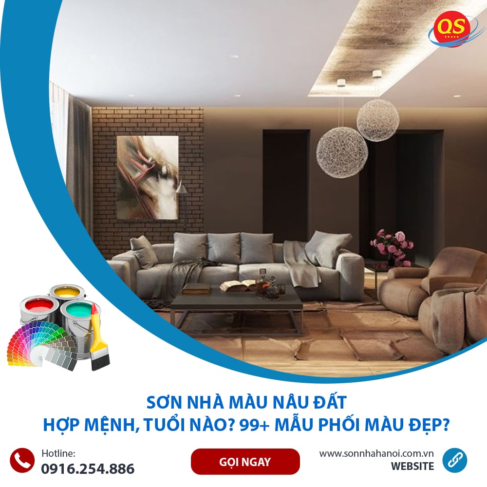 Sơn màu nâu đất cho phòng khách Sơn màu nâu đất cho phòng khách