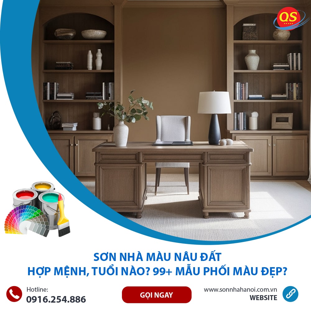 Sơn màu nâu đất cho phòng làm việc Sơn màu nâu đất cho phòng làm việc