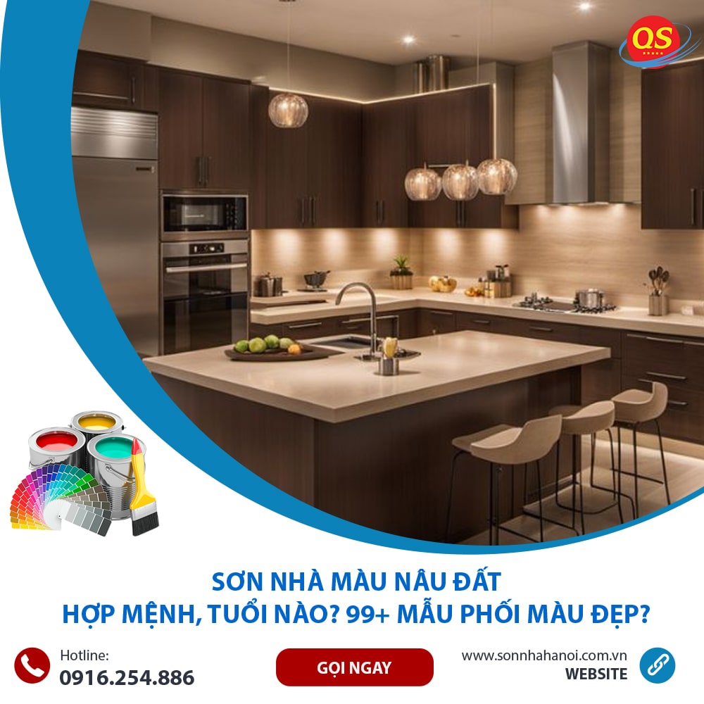 Sơn màu nâu đất cho nhà bếp Sơn màu nâu đất cho nhà bếp