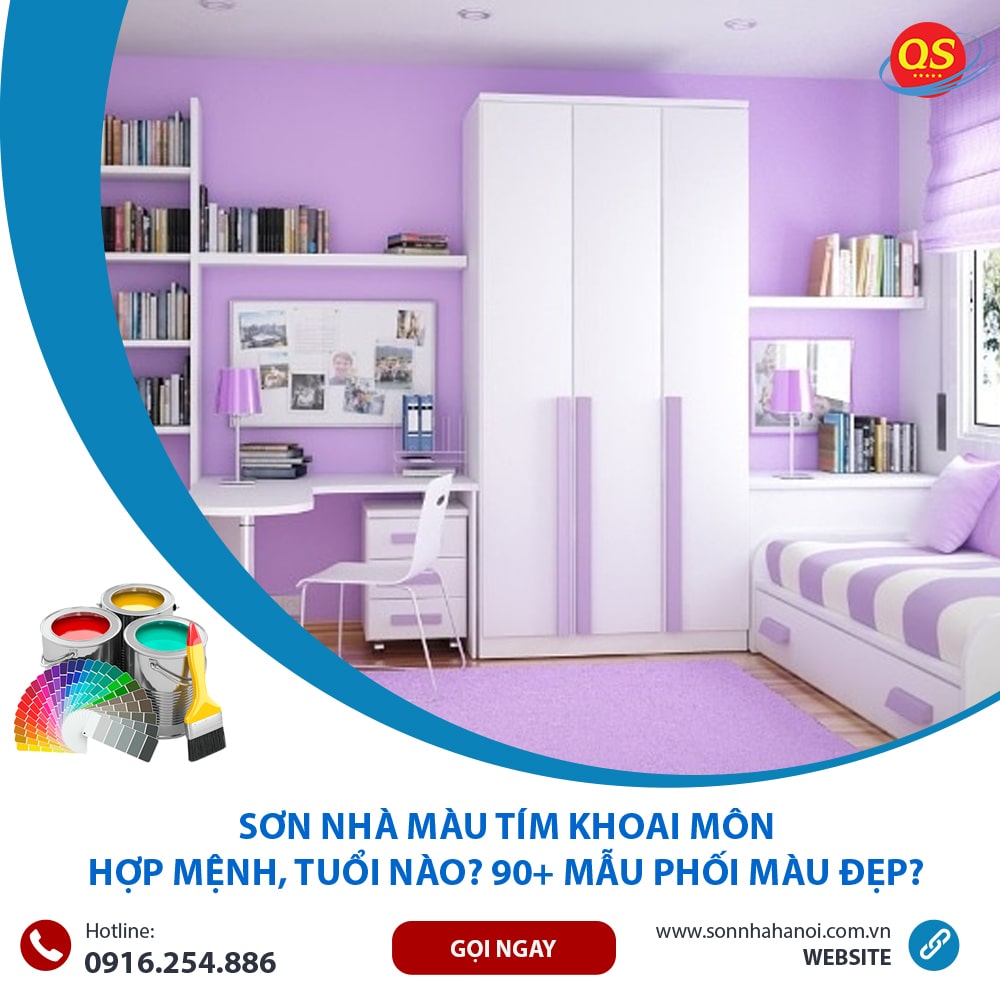 Sơn màu tím khoai môn cho phòng ngủ