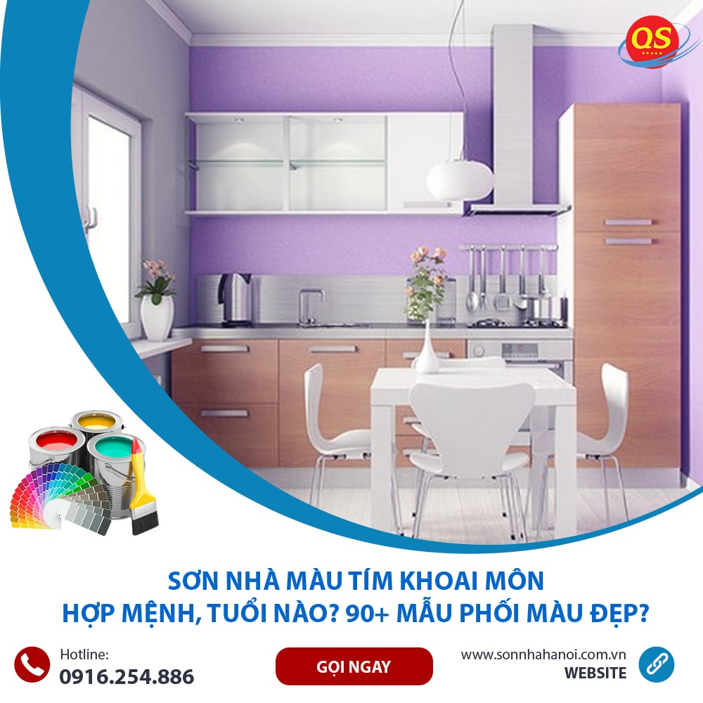 Sơn màu tím khoai môn cho nhà bếp