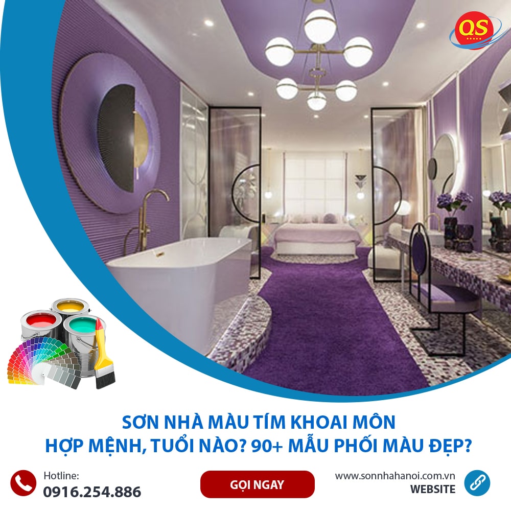 Sơn màu tím khoai môn cho phòng tắm