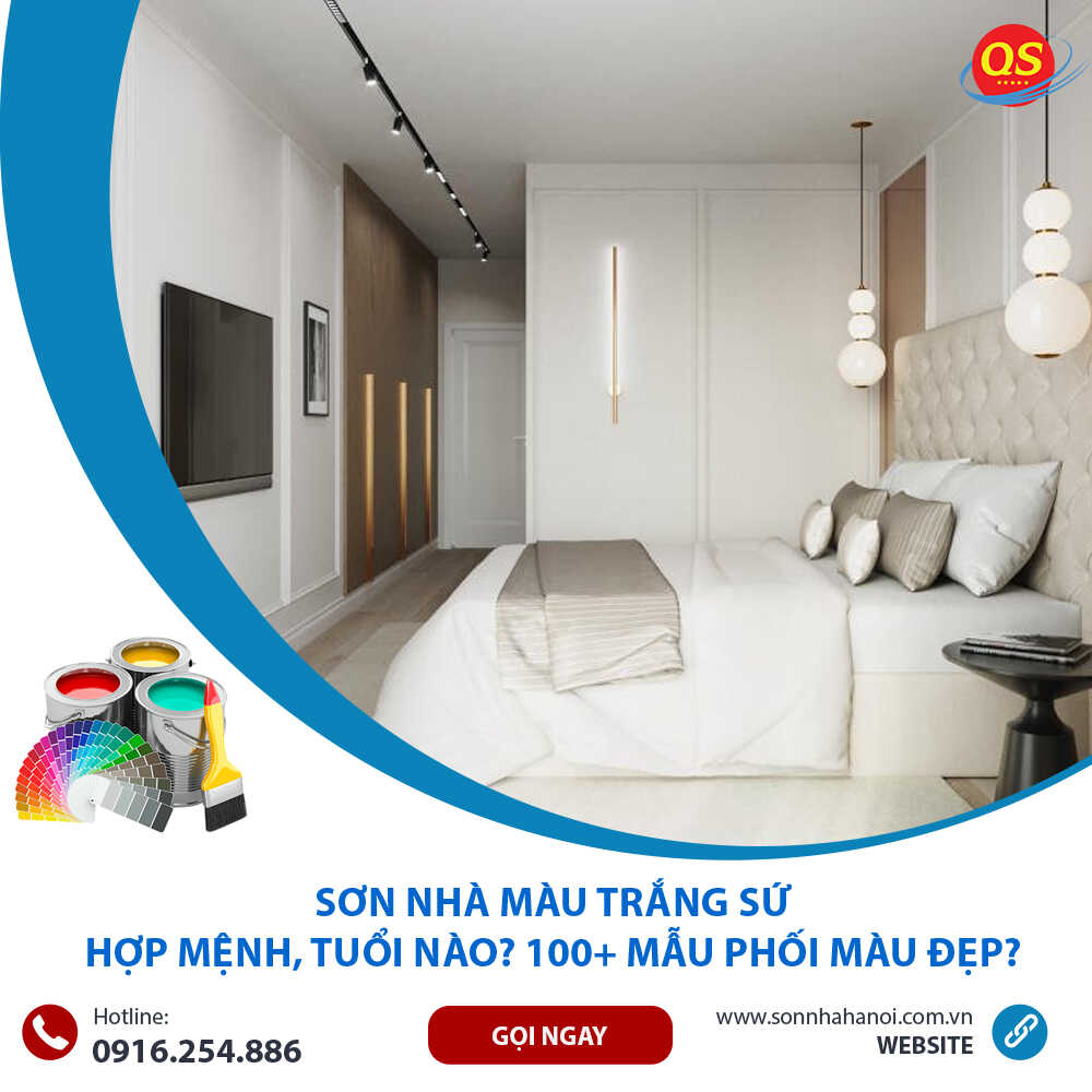 Sơn màu trắng sứ cho phòng ngủ Sơn màu trắng sứ cho phòng ngủ