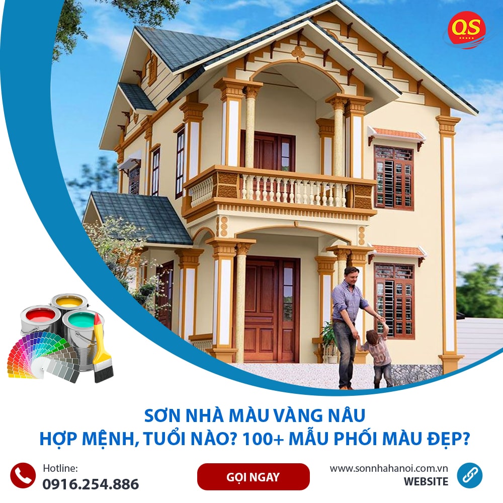 Sơn Nhà Màu Vàng Nâu Hợp Mệnh, Tuổi Nào? 100+ Mẫu Phối Màu Đẹp?