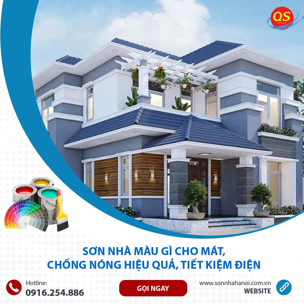 Sơn Nhà Màu Gì Cho Mát, Chống Nóng Hiệu Quả, Tiết Kiệm Điện - Xanh da trời nhạt