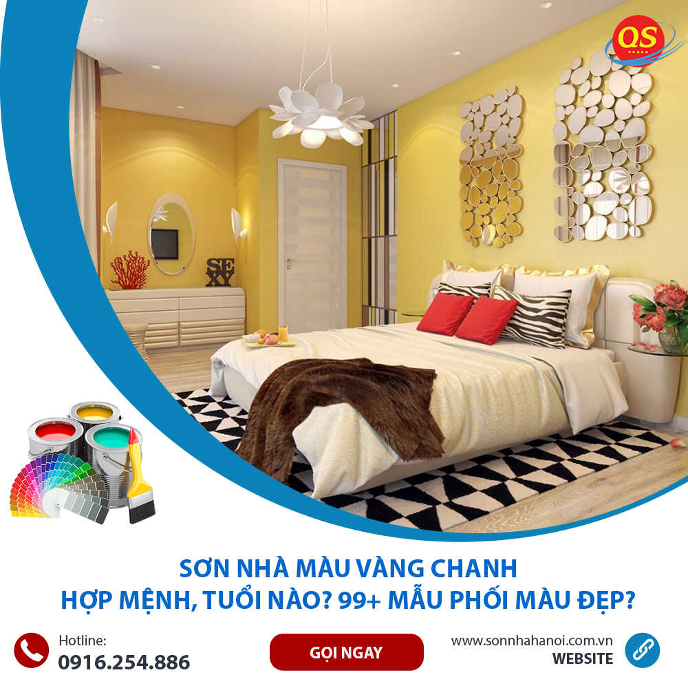 Sơn màu vàng chanh cho phòng ngủ