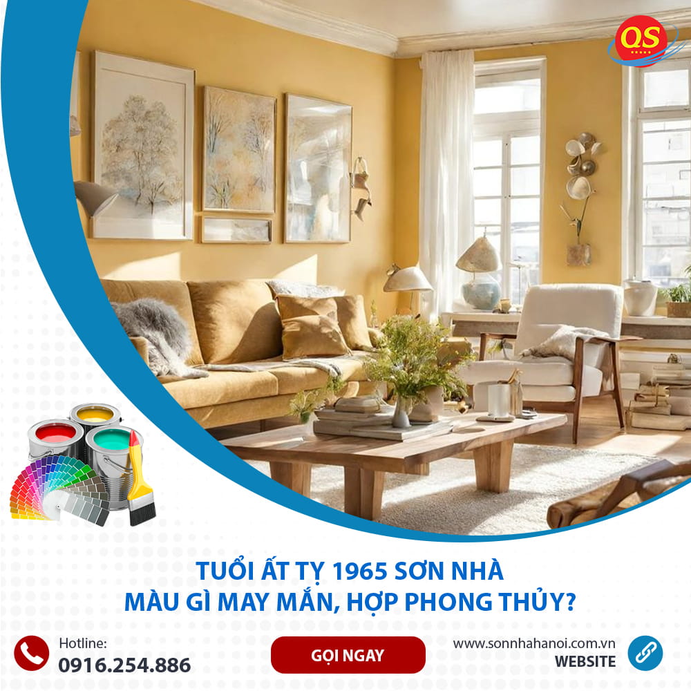 Màu sơn phòng khách chuẩn phong thủy cho người tuổi Ất Tỵ 1965