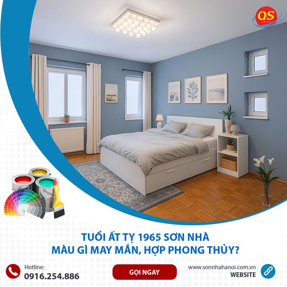 Màu sơn phòng ngủ chuẩn phong thủy cho người tuổi Ất Tỵ 1965