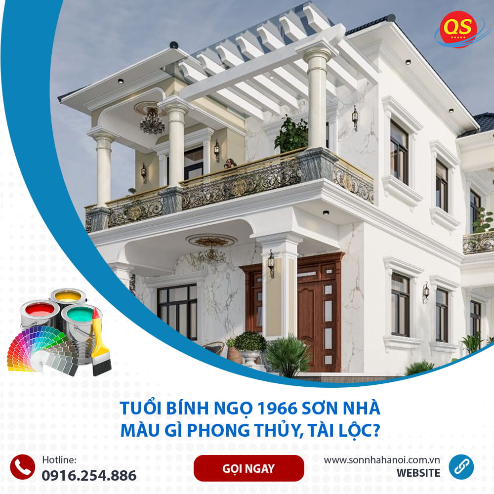 Màu sơn mặt tiền nhà chuẩn phong thủy cho người tuổi Bính Ngọ 1966