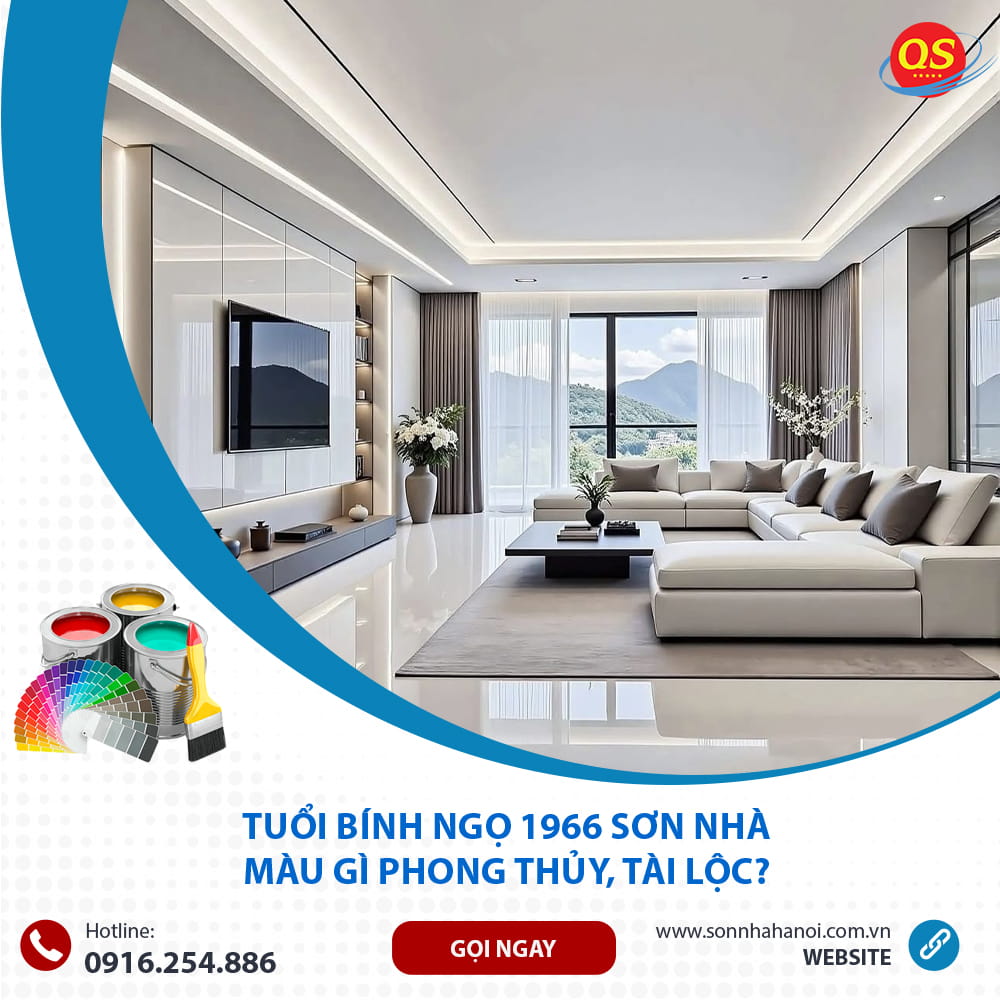 Màu sơn phòng khách chuẩn phong thủy cho người tuổi Bính Ngọ 1966