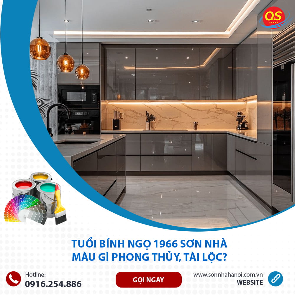 Màu sơn nhà bếp chuẩn phong thủy cho người tuổi Bính Ngọ 1966
