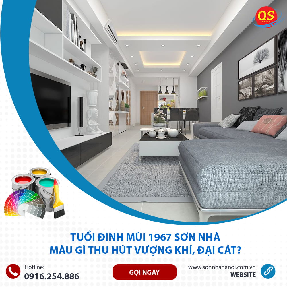 Màu sơn phòng khách chuẩn phong thủy cho người tuổi Đinh Mùi 1967