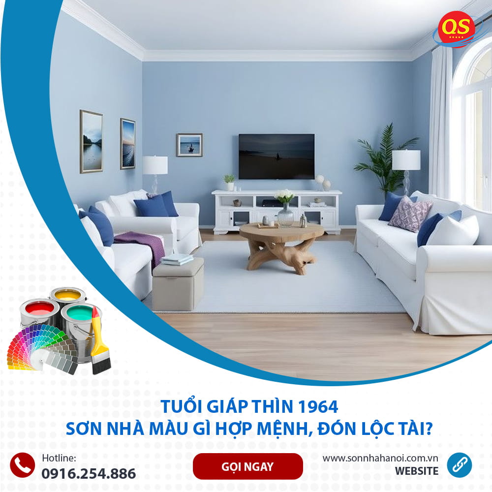 Màu sơn phòng khách chuẩn phong thủy cho người tuổi Giáp Thìn 1964 - màu trắng ánh xanh Màu sơn phòng khách chuẩn phong thủy cho người tuổi Giáp Thìn 1964 - màu trắng ánh xanh