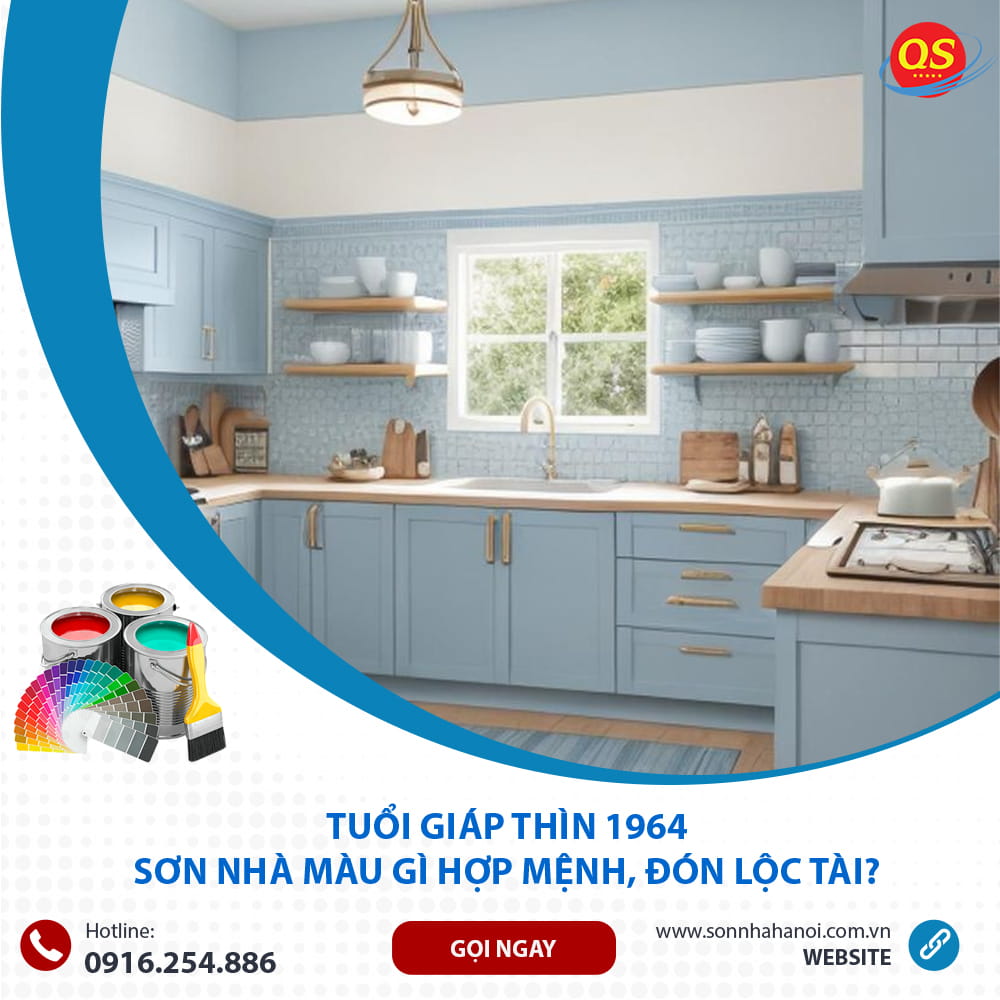 Màu sơn nhà bếp chuẩn phong thủy cho người tuổi Giáp Thìn 1964 - màu trắng xanh Màu sơn nhà bếp chuẩn phong thủy cho người tuổi Giáp Thìn 1964 - màu trắng xanh