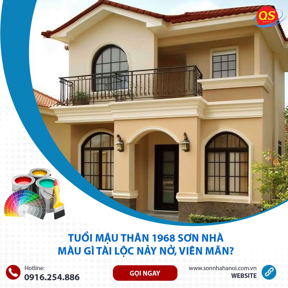 Màu sơn mặt tiền nhà chuẩn phong thủy cho người tuổi Mậu Thân 1968