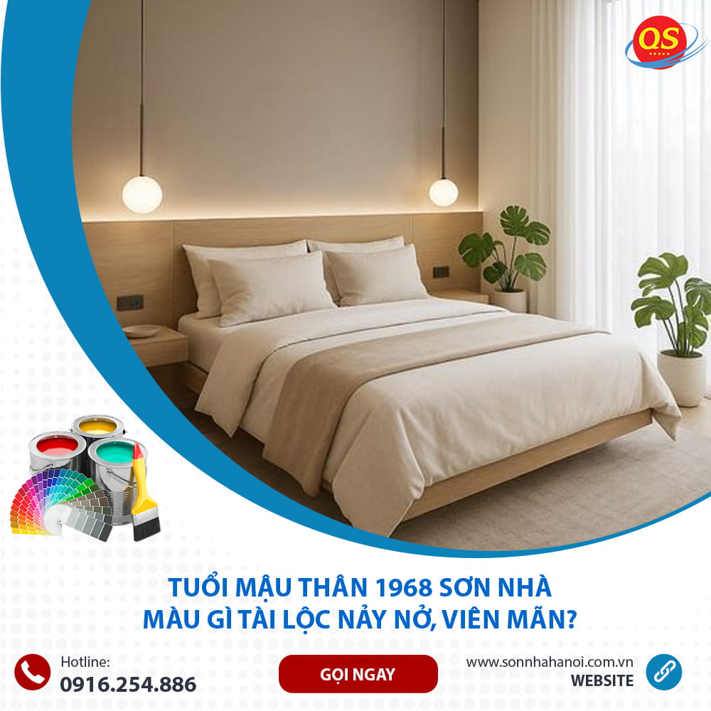 Màu sơn phòng ngủ chuẩn phong thủy cho người tuổi Mậu Thân 1968
