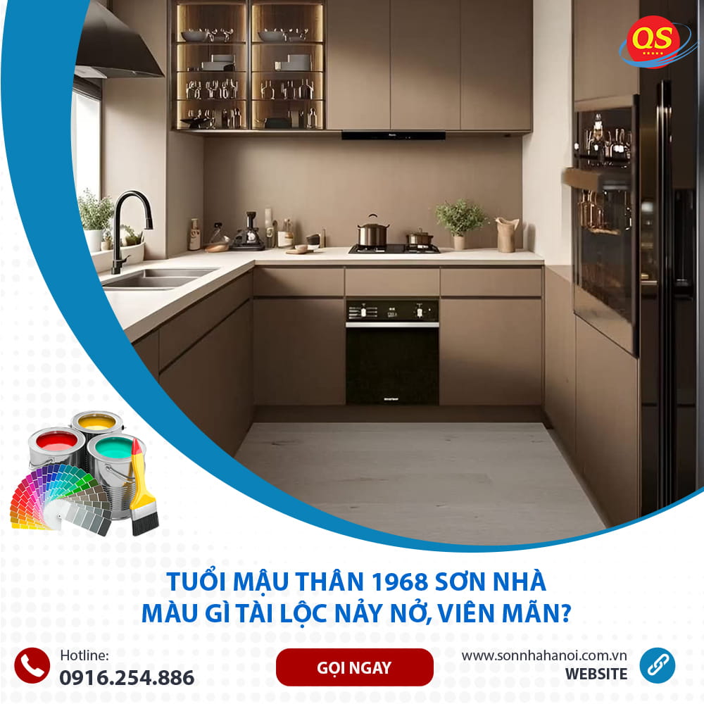 Màu sơn nhà bếp chuẩn phong thủy cho người tuổi Mậu Thân 1968