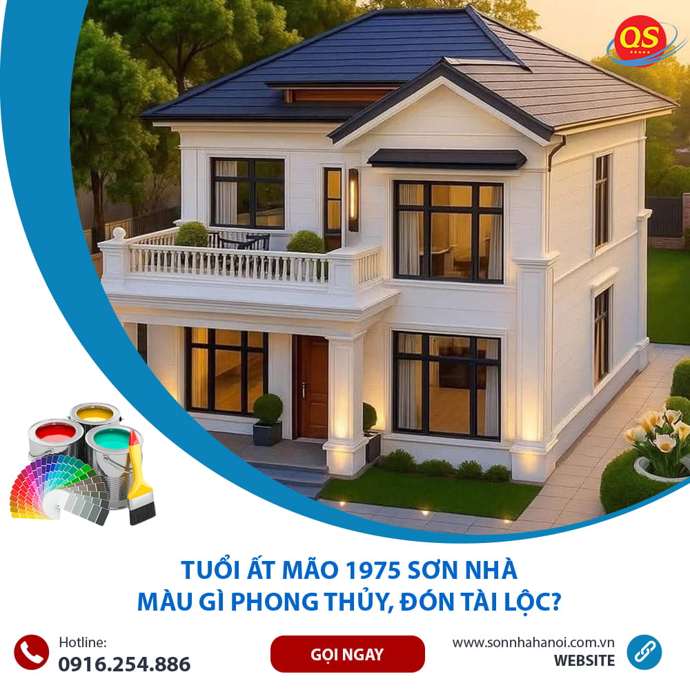 Màu sơn mặt tiền nhà chuẩn phong thủy cho người tuổi Ất Mão 1975