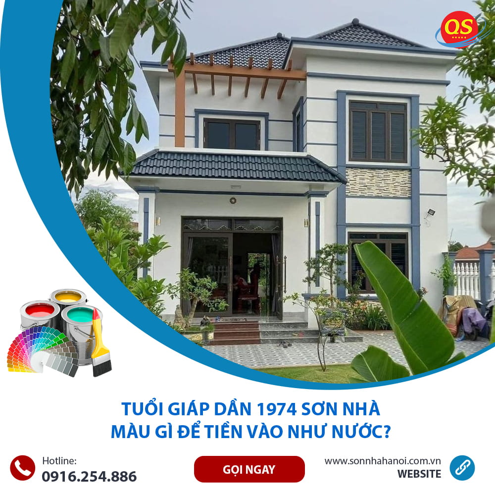 Màu sơn mặt tiền nhà chuẩn phong thủy cho người tuổi Giáp Dần 1974