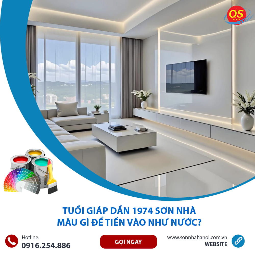 Màu sơn phòng khách chuẩn phong thủy cho người tuổi Giáp Dần 1974