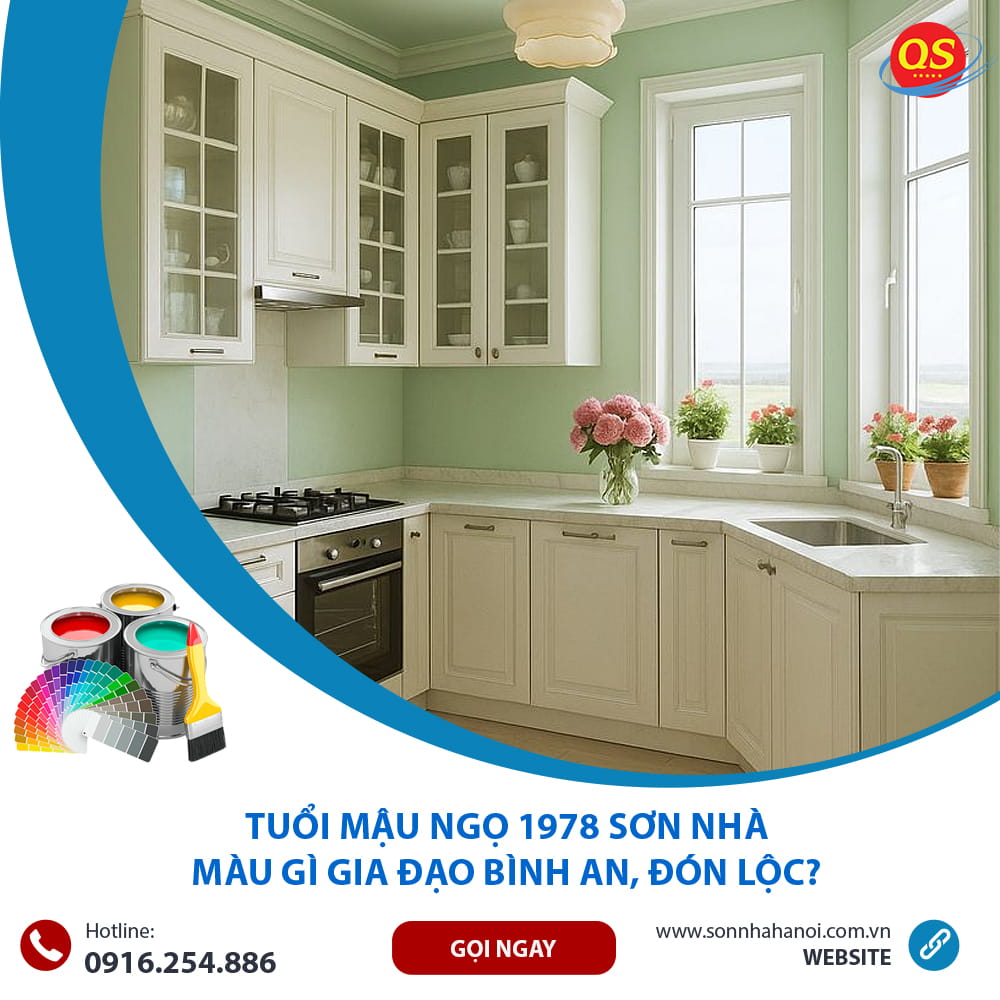 Màu sơn nhà bếp chuẩn phong thủy cho người tuổi Mậu Ngọ 1978