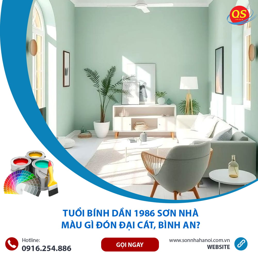Màu sơn phòng khách chuẩn phong thủy cho người tuổi Bính Dần 1986
