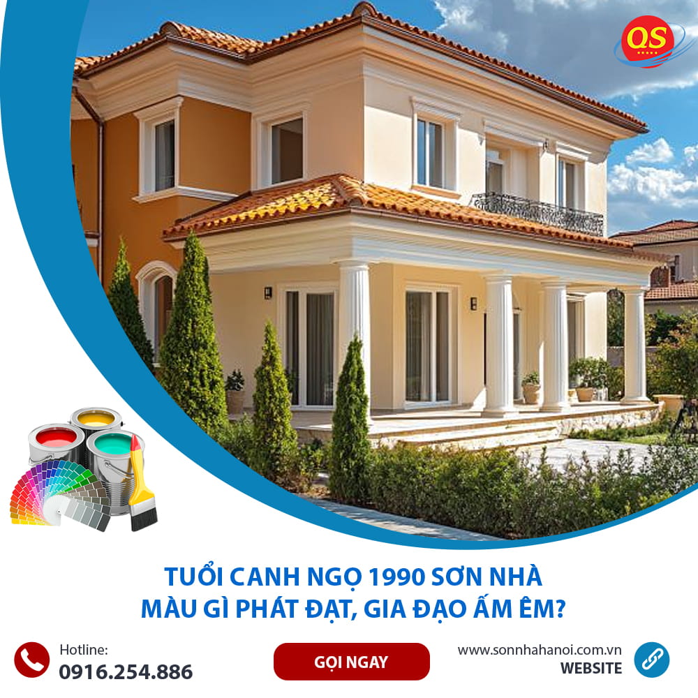 Màu sơn mặt tiền nhà chuẩn phong thủy cho người tuổi Canh Ngọ 1990