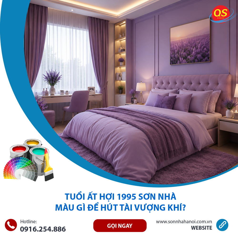 Phòng ngủ tím oải hương tạo không gian thư giãn và tinh tế. Phòng ngủ tím oải hương tạo không gian thư giãn và tinh tế.
