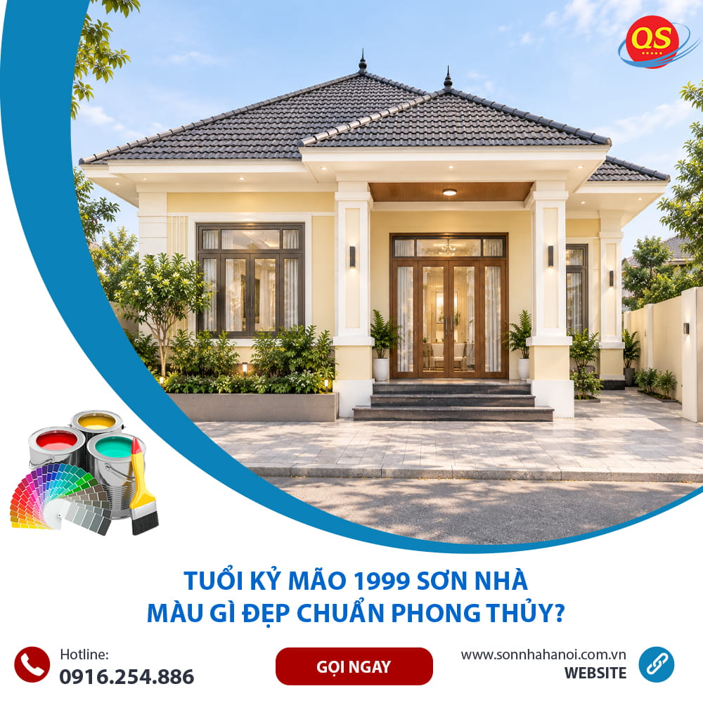 Màu sơn mặt tiền nhà phong thủy cho tuổi Kỷ Mão 1999: Vàng kem – trắng sữa. Màu sơn mặt tiền nhà phong thủy cho tuổi Kỷ Mão 1999: Vàng kem – trắng sữa.